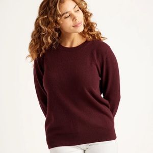 Quince Mongolian cashmere crewneck sweatshirt, size extra-large xl maroon